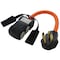 Ac Works Power Strip Cord, STW, 5-15/20R, 14-50P, 1.5 ft., Orange S1450CBF520 - alternate 1